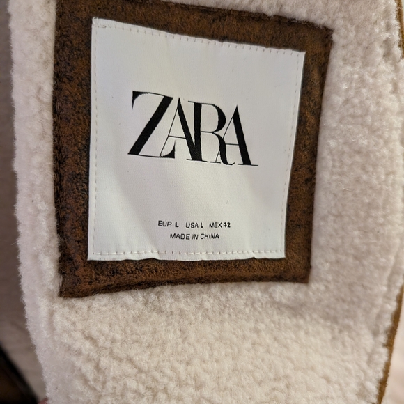 Brown Shearling Aviator Jacket - Picture 2 of 2